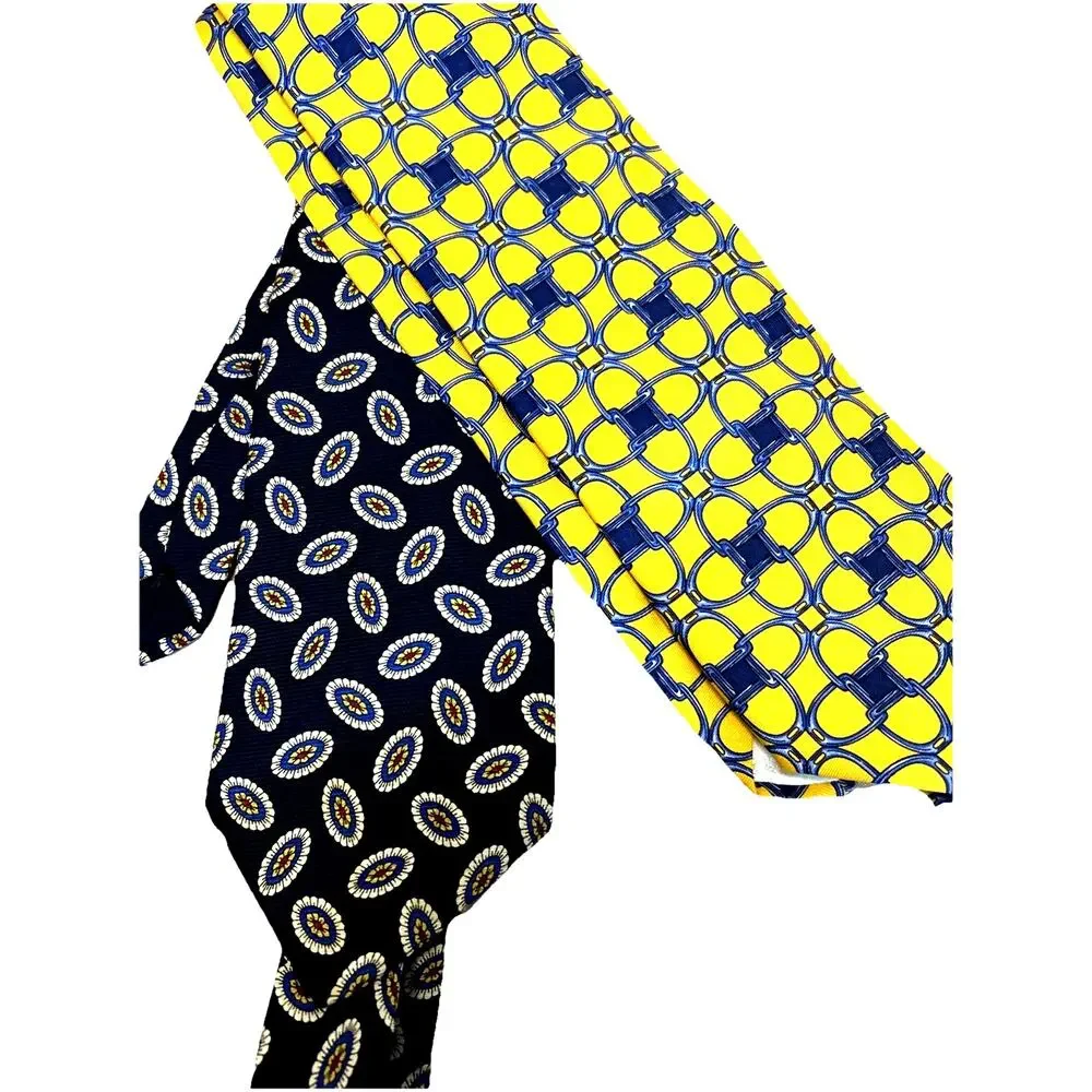 2 Ties brooks brothers yellow blue gorgeous fun design